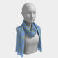 Anchor Dream Long Scarf - Yellow on Light Blue - SummerTies