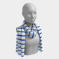 Striped Long Scarf - Blue on White - SummerTies