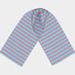 Striped Long Scarf - Darker Coral on Light Blue - SummerTies