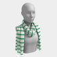 Striped Long Scarf - Green on White - SummerTies