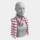 Striped Long Scarf - Pink on White - SummerTies