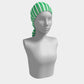 Striped Long Scarf - White on Green - SummerTies