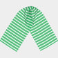 Striped Long Scarf - White on Green - SummerTies
