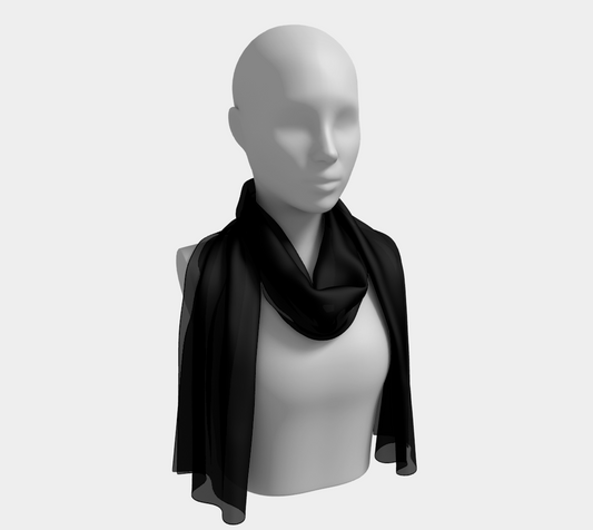 Solid Long Scarf - Black - SummerTies