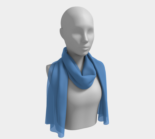 Solid Long Scarf - Blue - SummerTies