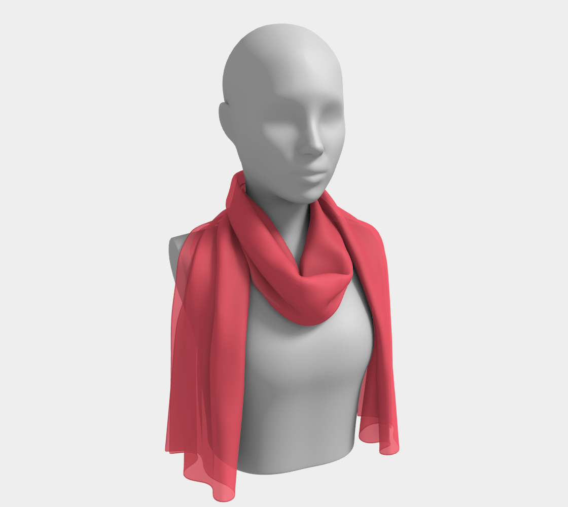 Solid Long Scarf - Coral - SummerTies