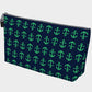 Anchor Toss Makeup Bag - Green on Navy - SummerTies