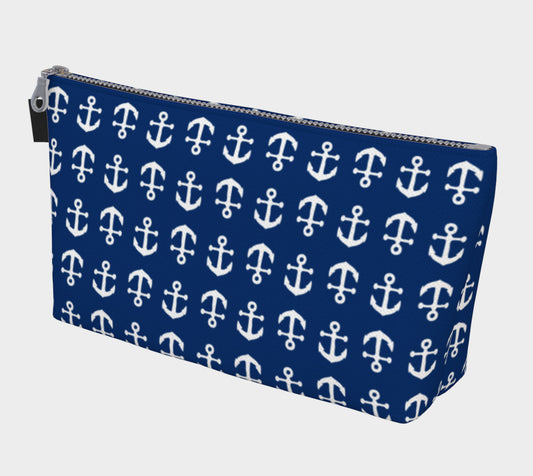 Anchor Toss Makeup Bag - White on Navy - SummerTies