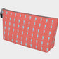 Seahorse Makeup Bag - Light Blue on Coral - SummerTies