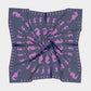 Seahorse Square Scarf - Pink on Navy - SummerTies