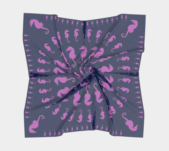 Mermaid Horses on Berry Square Scarf main image 0