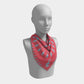 Seahorse Square Scarf - Light Blue On Coral - SummerTies