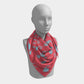 Seahorse Square Scarf - Light Blue On Coral - SummerTies