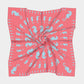 Seahorse Square Scarf - Light Blue On Coral - SummerTies