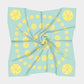 Sand Dollar Square Scarf - Yellow on Aqua - SummerTies