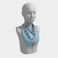 Seahorse Square Scarf - Coral on Light Blue - SummerTies