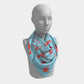 Seahorse Square Scarf - Coral on Light Blue - SummerTies