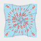 Seahorse Square Scarf - Coral on Light Blue - SummerTies