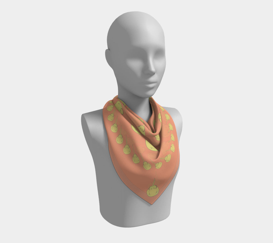 Horseshoe Crab Square Scarf - Orange - SummerTies