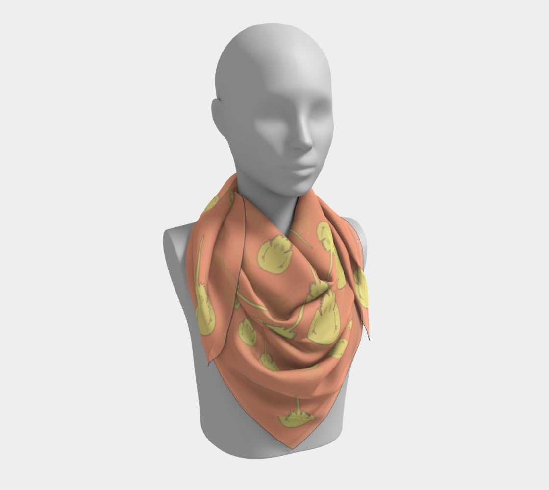 Horseshoe Crab Square Scarf - Orange - SummerTies