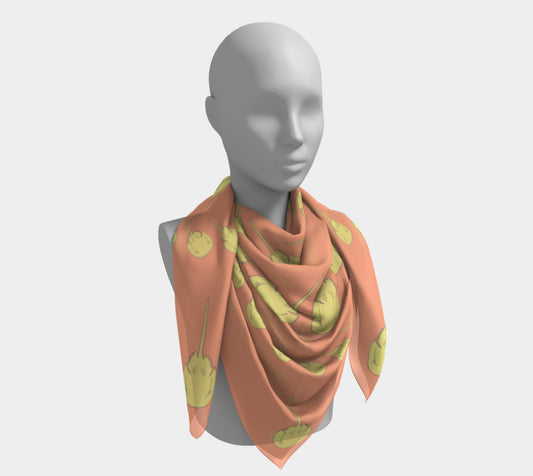 Horseshoe Crab Square Scarf - Orange - SummerTies