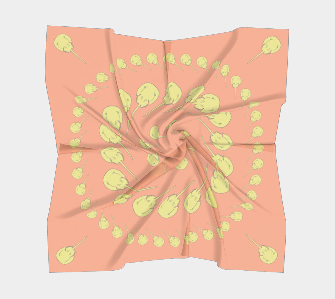 Horseshoe Crab Square Scarf - Orange - SummerTies