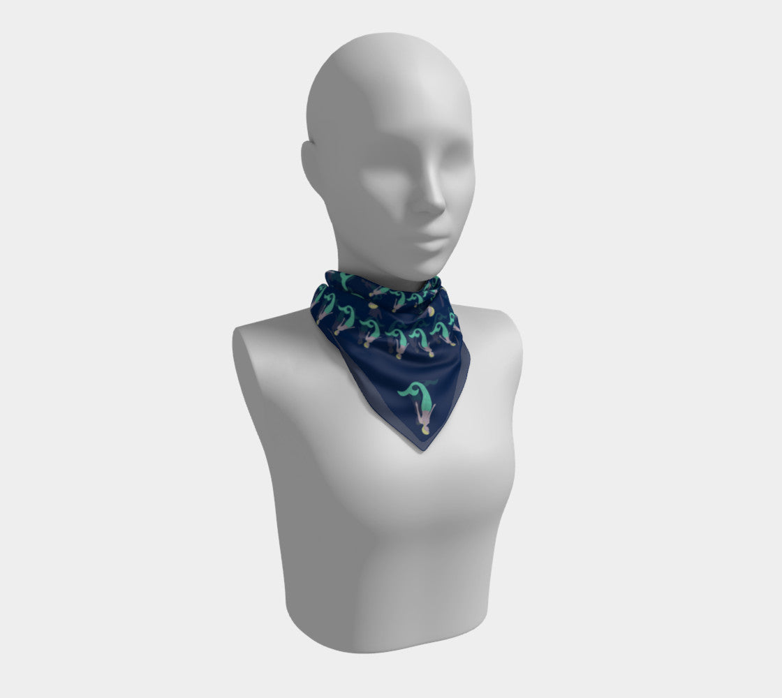 Mermaid Square Scarf - Navy - SummerTies
