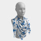 Multi Creature Square Scarf - Blue on White - SummerTies