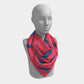 Shark Square Scarf - Blue on Coral - SummerTies
