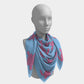 Turtle Square Scarf - Pink on Light Blue - SummerTies