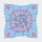 Turtle Square Scarf - Pink on Light Blue - SummerTies