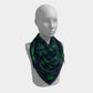 Seahorse Square Scarf - Green on Navy - SummerTies