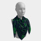Seahorse Square Scarf - Green on Navy - SummerTies