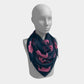 Elephant Square Scarf - Pink on Navy - SummerTies