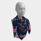 Elephant Square Scarf - Pink on Navy - SummerTies