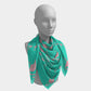 Flamingo Square Scarf - Pink on Aqua - SummerTies