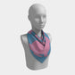 Rabbit Square Scarf - Pink on Blue - SummerTies