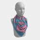 Rabbit Square Scarf - Pink on Blue - SummerTies