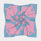 Rabbit Square Scarf - Pink on Blue - SummerTies