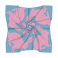 Rabbit Square Scarf - Pink on Blue