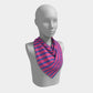 Striped Square Scarf - Blue on Pink - SummerTies
