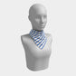 Striped Square Scarf - Blue on White - SummerTies