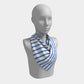 Striped Square Scarf - Blue on White - SummerTies