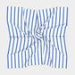Striped Square Scarf - Blue on White - SummerTies