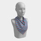 Striped Square Scarf - Darker Coral on Light Blue - SummerTies
