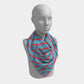Striped Square Scarf - Darker Coral on Light Blue - SummerTies