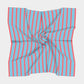 Striped Square Scarf - Darker Coral on Light Blue - SummerTies