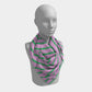 Striped Square Scarf - Green on Pink - SummerTies