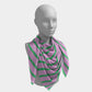 Striped Square Scarf - Green on Pink - SummerTies