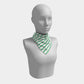 Striped Square Scarf - Green on White - SummerTies